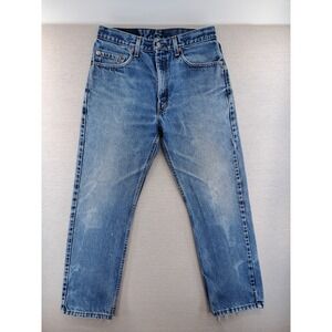 Vintage Levis 505 Jeans Men 33x29 Red Tab Faded Distressed Light Blue Denim W32"